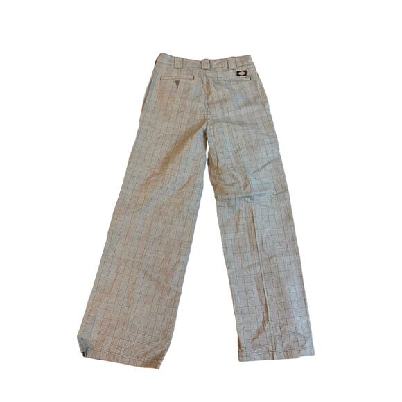 Dickies Brown Gingham Women's Pants 8R New with Tags Straight Leg - Picture 2 of 4